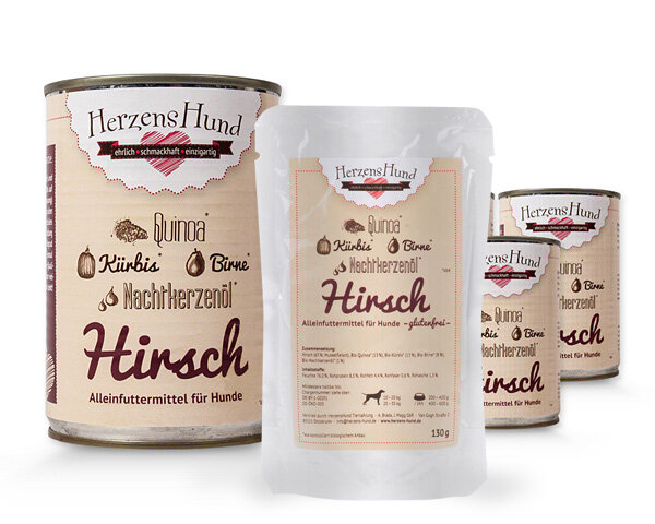 HerzensHund Hirsch (nicht Bio) mit Bio-Gemüse glutenfrei