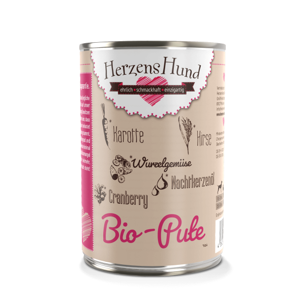 HerzensHund Bio-Pute mit Bio-Gemüse 400g