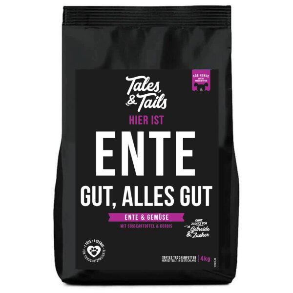 "Ente gut, alles gut" - Softes Trockenfutter mit 70% Ente 4kg