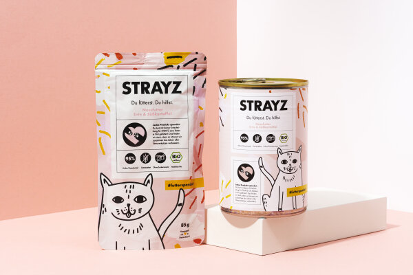 Strayz Bio-Nassfutter Ente & Süßkartoffel