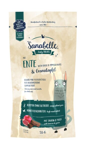 Sanabelle Mini-Fleischsticks mit Ente & Granatapfel 55g