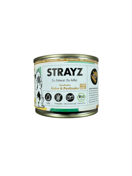 Strayz Bio-Nassfutter Huhn & Pastinake in Soße 200g